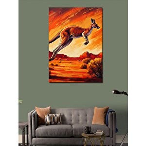 Kanvas Tablo Sıçrayan Kanguru 70x100 cm