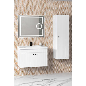 Avien 80 Cm Banyo Dolabı Kiev Aynalı - Boy Dolap Dahil Beyaz