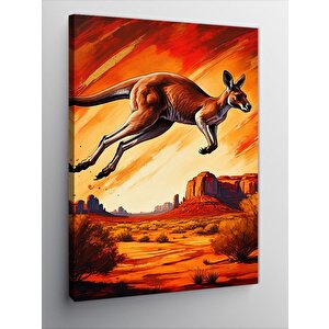 Kanvas Tablo Zıplayan Kanguru 100x140 cm