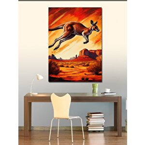 Kanvas Tablo Zıplayan Kanguru 100x140 cm