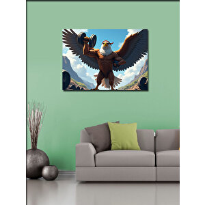 Kanvas Tablo Kanatlı Kartal Figürü 100x140 cm
