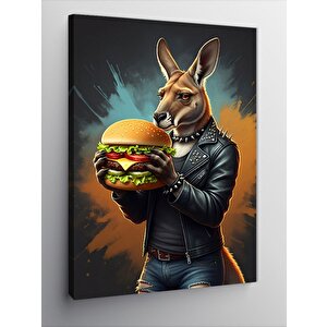 Kanvas Tablo Burger Tutan Kanguru