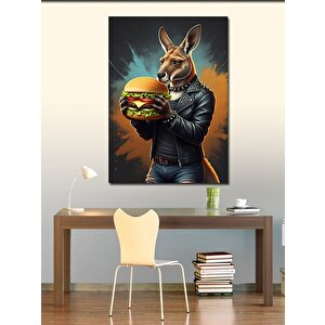 Kanvas Tablo Burger Tutan Kanguru
