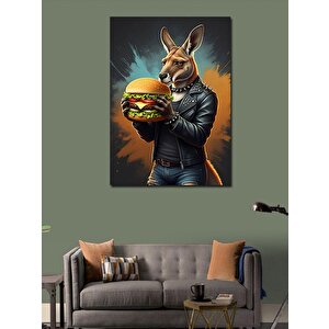 Kanvas Tablo Burger Tutan Kanguru