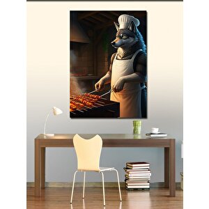 Kanvas Tablo Mangal Ustası Kurt 100x140 cm