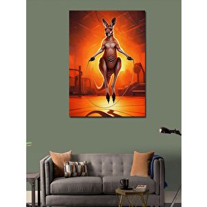 Kanvas Tablo İp Atlayan Kanguru 100x140 cm