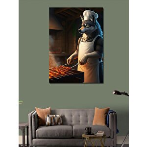 Kanvas Tablo Mangal Ustası Kurt 70x100 cm
