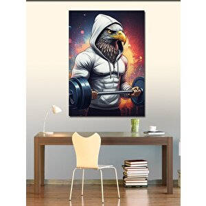Kanvas Tablo Kapüşonlu Sporcu Kartal 100x140 cm