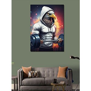 Kanvas Tablo Kapüşonlu Sporcu Kartal 100x140 cm