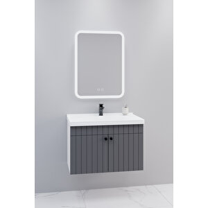 Avien 80 Cm Banyo Dolabı Cmr Aynalı - Boy Dolap Hariç Antrasit