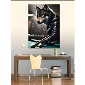 Kanvas Tablo Bilardo Oynayan Kurt 50x70 cm