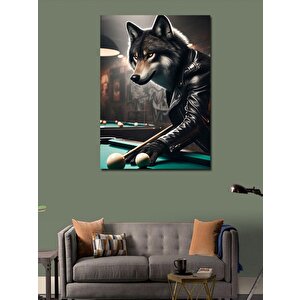 Kanvas Tablo Bilardo Oynayan Kurt 50x70 cm
