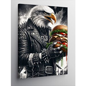 Kanvas Tablo Burger Tutan Kartal 100x140 cm