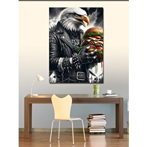 Kanvas Tablo Burger Tutan Kartal 100x140 cm