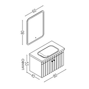 Avien 80 Cm Banyo Dolabı Cmr Aynalı - Boy Dolap Hariç Gri