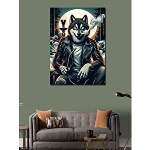 Kanvas Tablo Kurt Ve Nargile 50x70 cm