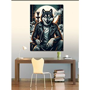 Kanvas Tablo Kurt Ve Nargile 100x140 cm