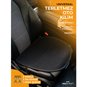 Meka Part Oto Koltuk Koruyucu Kılıf 3 Parça Serme Universal Siyah