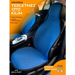 Meka Part Oto Koltuk Koruyucu Kılıf 3 Parça Mavi Universal 2+1 %100 Pamuk