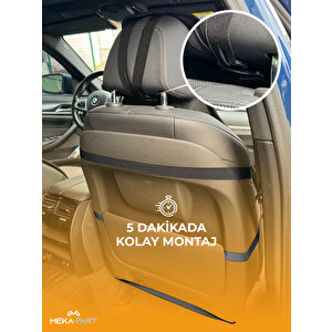 Meka Part Oto Koltuk Koruyucu Kılıf 3 Parça Mavi Universal 2+1 %100 Pamuk