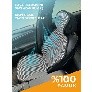 Meka Part Oto Koltuk Koruyucu Kılıf 3 Parça Mavi Universal 2+1 %100 Pamuk