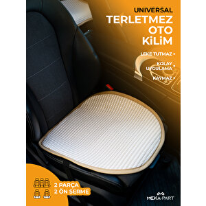 Meka Part Oto Koltuk Koruyucu Kılıf 2 Parça Serme Sadece Ön Universal Bej Bej