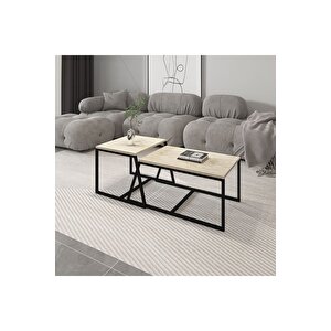 Minimal 2'li Orta Sehpa Traverten