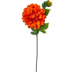 Yapay Çiçek Krizantem Orange Turuncu Tek Dal Tomurcuklu 65*17cm Kumaş Çiçek Uzun Dal