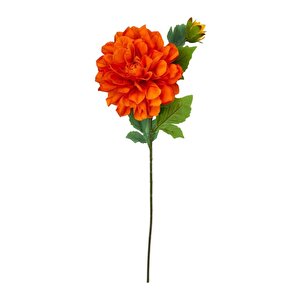 Yapay Çiçek Krizantem Orange Turuncu Tek Dal Tomurcuklu 65*17cm Kumaş Çiçek Uzun Dal
