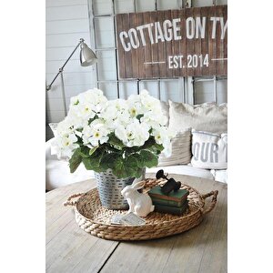 Yapay Çiçek Sardunya Demeti 40*25cm 1.kalite Beyaz Balkon Çiçeği