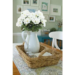 Yapay Çiçek Sardunya Demeti 40*25cm 1.kalite Beyaz Balkon Çiçeği