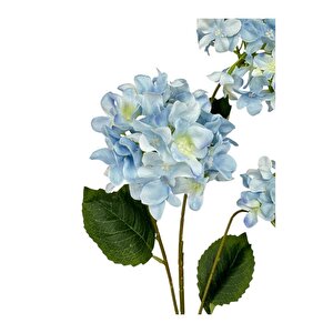 Yapay Çiçek Ortanca 3 Toplu Mavi Tek Dal Tomurcuklu 75*25cm Kumaş Çiçek Uzun Dal