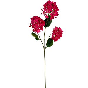 Yapay Çiçek Ortanca 3 Toplu Fuşya Tek Dal Tomurcuklu 75*25cm Kumaş Çiçek Uzun Dal