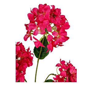 Yapay Çiçek Ortanca 3 Toplu Fuşya Tek Dal Tomurcuklu 75*25cm Kumaş Çiçek Uzun Dal