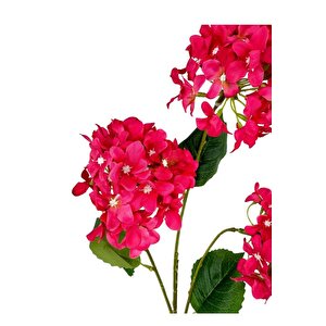 Yapay Çiçek Ortanca 3 Toplu Fuşya Tek Dal Tomurcuklu 75*25cm Kumaş Çiçek Uzun Dal
