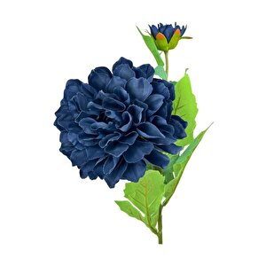 Yapay Çiçek Krizantem Lacivert Tek Dal Tomurcuklu 65*17cm Kumaş Çiçek Uzun Dal