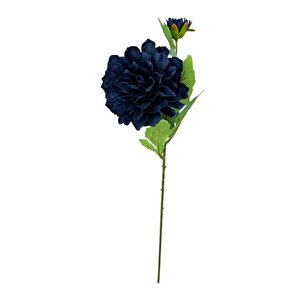 Yapay Çiçek Krizantem Lacivert Tek Dal Tomurcuklu 65*17cm Kumaş Çiçek Uzun Dal