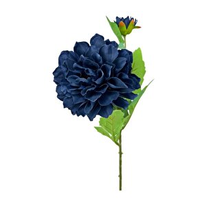 Yapay Çiçek Krizantem Lacivert Tek Dal Tomurcuklu 65*17cm Kumaş Çiçek Uzun Dal