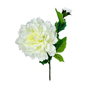 Yapay Çiçek Krizantem Beyaz Tek Dal Tomurcuklu 65*17cm Kumaş Çiçek Uzun Dal