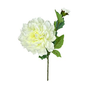 Yapay Çiçek Krizantem Beyaz Tek Dal Tomurcuklu 65*17cm Kumaş Çiçek Uzun Dal
