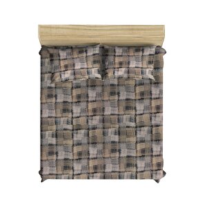 Pamuklu Polycotton Renkli Ekose 160x200 + 2*(50x70) Çift Kişilik Lastikli Çarşaf Takımı