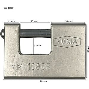 Ym-1080r Kayar Sürgülü Asma Kilit 80mm