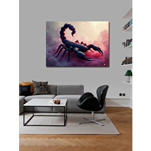 Kanvas Tablo Mor Akrep İllüstrasyonu 100x140 cm