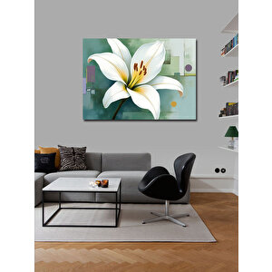 Kanvas Tablo Beyaz Zambak İllüstrasyonu 70x100 cm