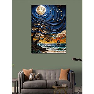 Kanvas Tablo Yıldızlı Gece Manzarası 50x70 cm