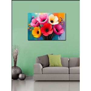 Kanvas Tablo Renkli Çiçek Buketi 50x70 cm