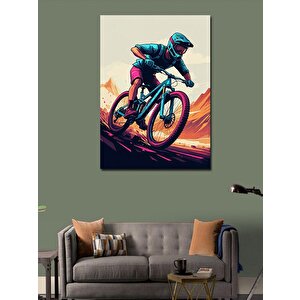 Kanvas Tablo Dağ Bisikletçisi 100x140 cm