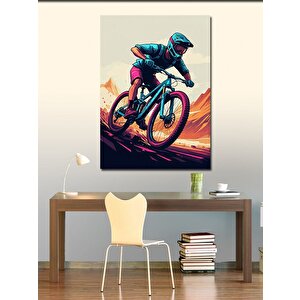 Kanvas Tablo Dağ Bisikletçisi 70x100 cm