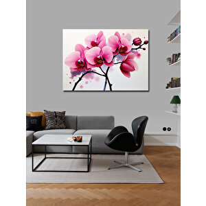 Kanvas Tablo Pembe Orkide Çiçeği 50x70 cm