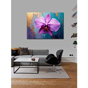 Kanvas Tablo Pembe Orkide Çiçeği 100x140 cm